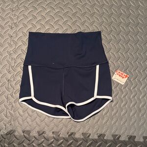 Free People movement  Navy Shorts with White Accents